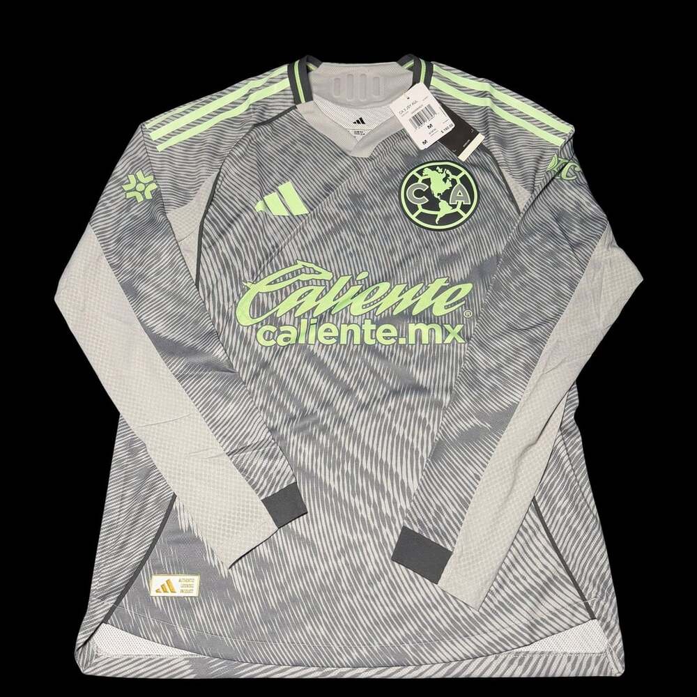 Adidas Club America 25/26 Third Authentic Long Sleeve Jersey Grey Men's M New